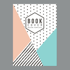 Modern clean book cover, Poster, Flyer, Brochure, Company profile, Annual report design layout template in A4 size with stripes and polka dot background. Printing design. Vector illustration.