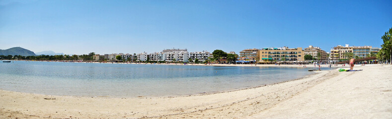 Fototapeta na wymiar Alcudia beach panorama, Majorca
