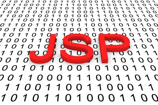 JSP in the form of binary code, 3D illustration