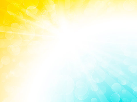 abstract blue yellow ray bokeh background
