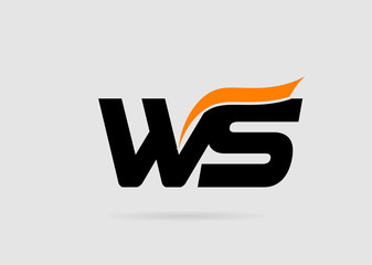 W and S logo vector. logotype template
