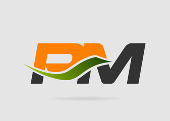 PM initial monogram logo
