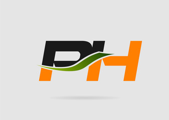 PH initial monogram logo
