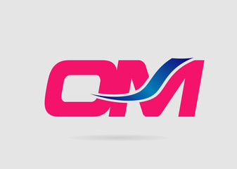 OM Logo. Vector Graphic Branding Letter Element
