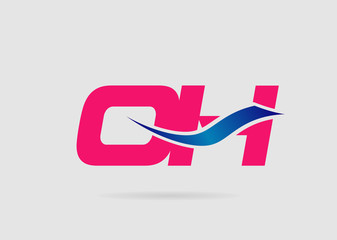 OH Logo. Vector Graphic Branding Letter Element
