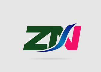 Letter Z and N logo vector
