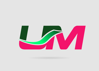 Elegant alphabet U and M letter logo. Vector illustration
