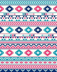 Seamless Ethnic pattern textures. Pink & Navy colors. Navajo geometric print. Rustic decorative ornament. Abstract geometric pattern. Native American pattern. Ornament for the design of clothing