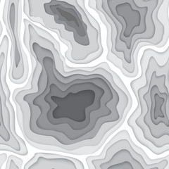 Mountain landscape. Paper cut style. Vector background