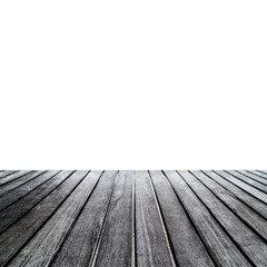 Rustic wood table in front empty space. Wooden table isolated on