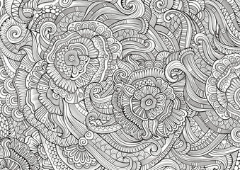 Abstract sketchy decorative doodles hand drawn ethnic pattern