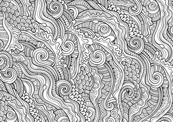 Abstract sketchy doodles hand drawn ethnic pattern