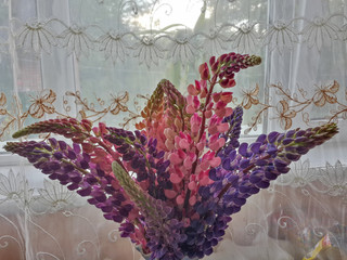 Beautiful bouquet of lupin flowers/Beautiful bouquet of lupin flowers