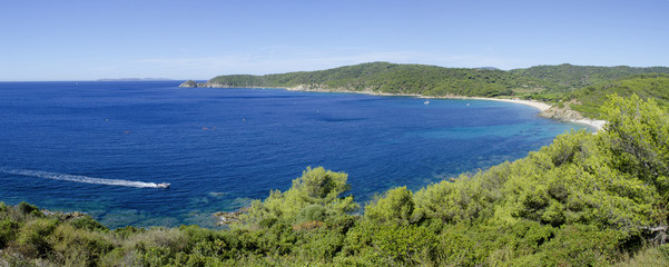Cap taillat beaches, panorama near to Saint-tropez, french riviera