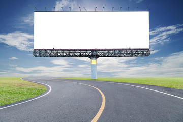 Blank billboard for your advertisement with space for text on ro