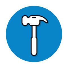 Hammer round icon.