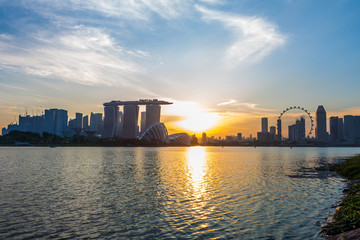 Obraz premium Marina Bay View of Singapore city landmark