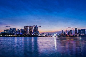 Fototapeta na wymiar Marina Bay View of Singapore city landmark