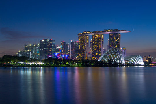 Marina Bay View of Singapore city landmark