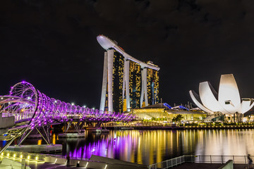 Marina Bay View of Singapore city landmark