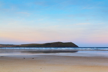 Early morning view over the beach at Polzeath