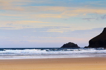 Early morning view over the beach at Polzeath