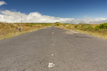 Endless highway on Paul de Serra plateau, Madeira, Portugal