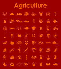 Set of agriculture simple icons