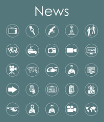 Set of news simple icons