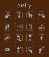 Set of selfie simple icons