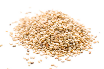Fototapeta premium Lots of sesame isolated