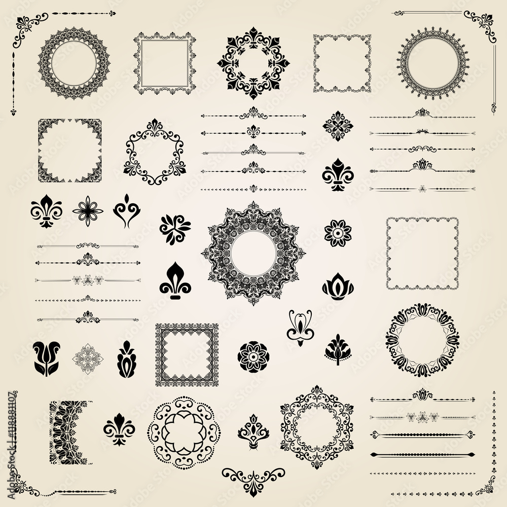 Wall mural Vintage Set of Elements