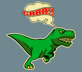 vector illustration of running Dino.