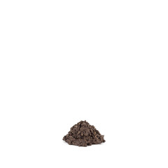 Black soil isolated on white background.