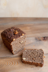 Black bread on the table