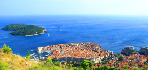 Fotobehang Panorama of Dubrovnik old town in Croatia © Simun Ascic