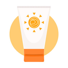 sunscreen cream isolated  white vector illustration