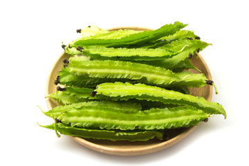 Winged bean on white background 