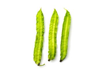 Winged bean on white background 