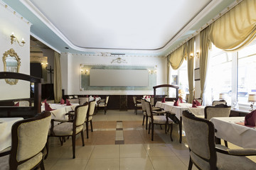 Interior of a restaurant in luxury villa