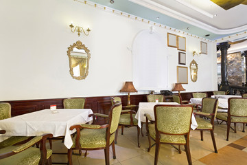 Interior of a restaurant in luxury villa