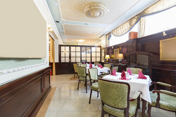 Interior of a restaurant in luxury villa
