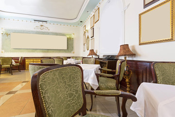 Interior of a restaurant in luxury villa