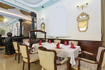 Interior of a restaurant in luxury villa