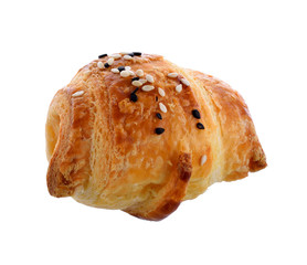 sesame bread on white background