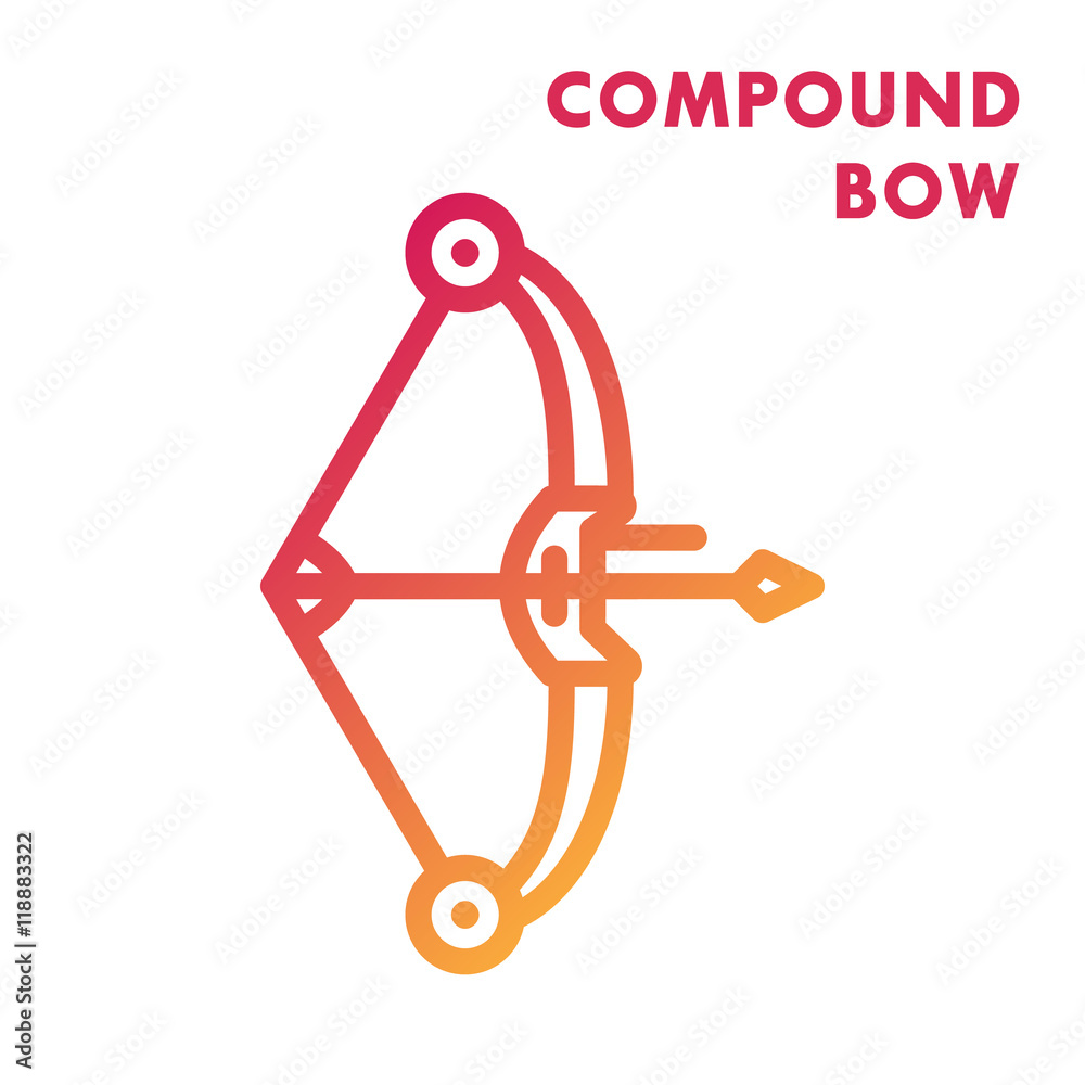 Canvas Prints compound bow icon, line art