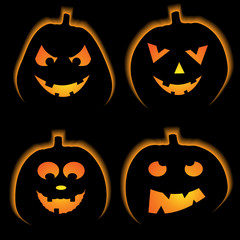 Set of 4 halloween pumpkins
