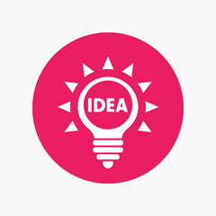 Idea icon, round pictogram