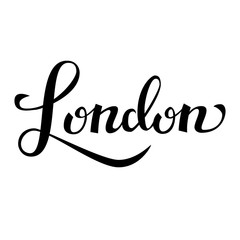 London hand drawn vector lettering. Modern calligraphy brush drawing.