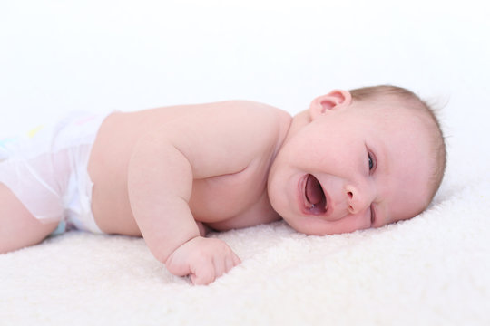 Cute crying 2 months baby
